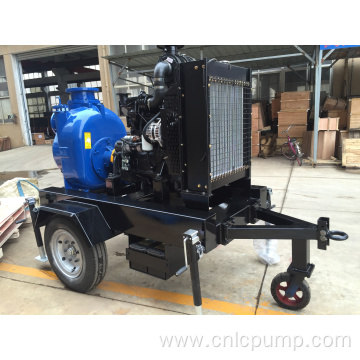 movable 8 inch diesel engine water pump